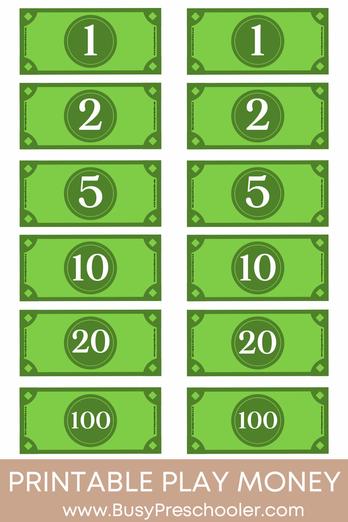 play money printable for kids busypreschooler com