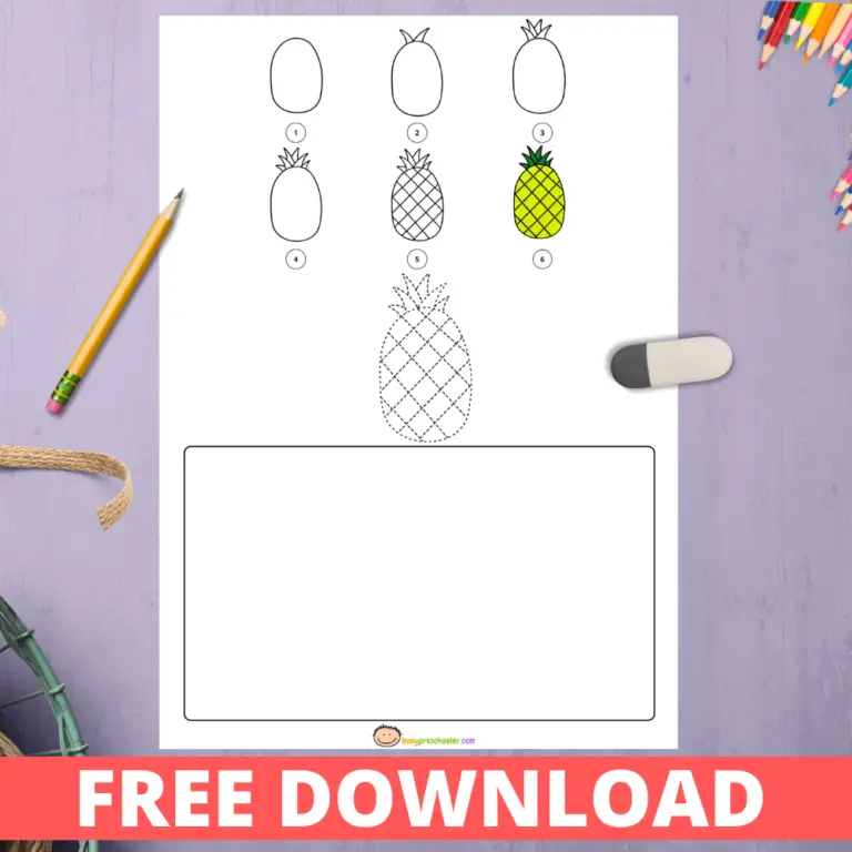 LEARN HOW TO DRAW A PINEAPPLE STEP BY STEP EASY DRAWING FOR KIDS